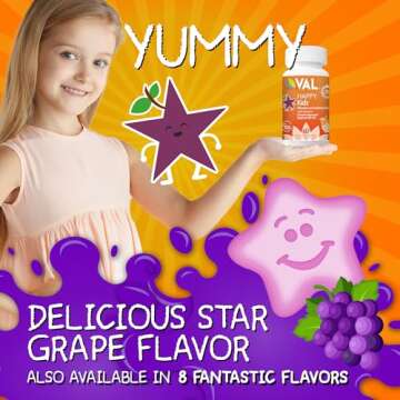 VAL Magnesium for Kids | High-Absorption Magnesium for Calm, Relaxation & Focus | Magnesium Glycinate, Citrate & Taurate | with Vitamin B6, D & C | Sugar-Free, Non-GMO | 60 Chewable Tablets