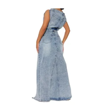 THLAI Women's Denim 2 Piece Suit for Stylish Summer Looks