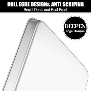 Baking Sheet Cookie Sheet Set of 2, Umite Chef Stainless Steel Baking Pans Tray Professional 16 x 12...