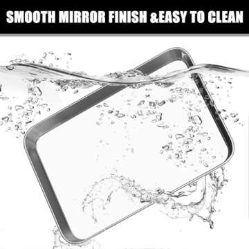 Baking Sheet Cookie Sheet Set of 2, Umite Chef Stainless Steel Baking Pans Tray Professional 16 x 12 x 1 inch, Non Toxic & Healthy, Mirror Finish & Rust Free, Easy Clean & Dishwasher Safe