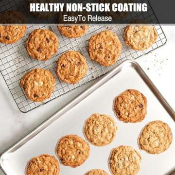 Baking Sheet Cookie Sheet Set of 2, Umite Chef Stainless Steel Baking Pans Tray Professional 16 x 12 x 1 inch, Non Toxic & Healthy, Mirror Finish & Rust Free, Easy Clean & Dishwasher Safe