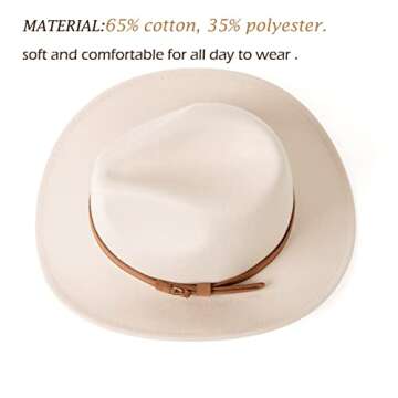 HUDANHUWEI Western Cowboy Fedora Hat - Stylish Sun Protection