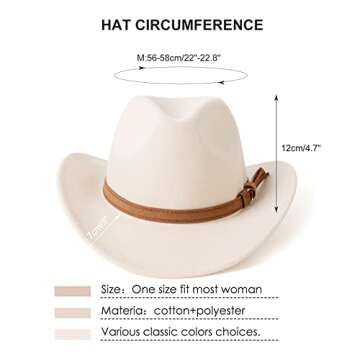 HUDANHUWEI Western Cowboy Fedora Hat - Stylish Sun Protection