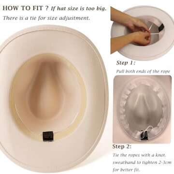 HUDANHUWEI Western Cowboy Fedora Hat - Stylish Sun Protection