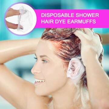 KALLORY 6pcs Salon Ear Heat Protector Shower for Ear Plastic Hair Dye Coloring Cover Earm 200Pcs Ear Covers for Shower