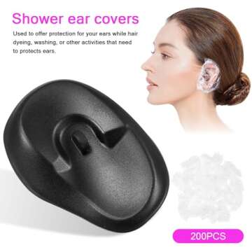 KALLORY 6pcs Salon Ear Heat Protector Shower for Ear Plastic Hair Dye Coloring Cover Earm 200Pcs Ear Covers for Shower