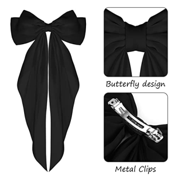 WLLHYF Elegant Big Bow Barrettes for Women and Girls