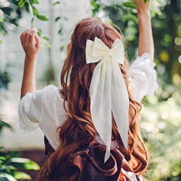 WLLHYF Elegant Big Bow Barrettes for Women and Girls