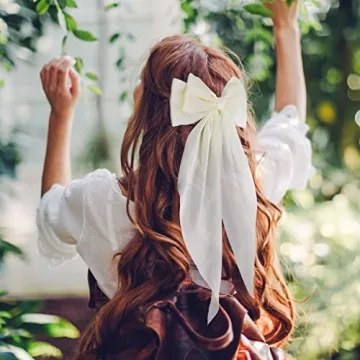 WLLHYF Elegant Big Bow Barrettes for Women and Girls
