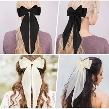WLLHYF Elegant Big Bow Barrettes for Women and Girls
