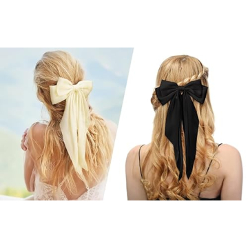 WLLHYF Elegant Big Bow Barrettes for Women and Girls