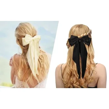 WLLHYF Elegant Big Bow Barrettes for Women and Girls