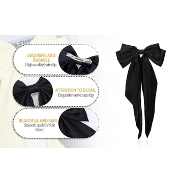 WLLHYF Elegant Big Bow Barrettes for Women and Girls