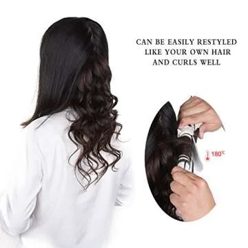 Winsky 18" Remy Human Hair Clip-in Extensions for Women
