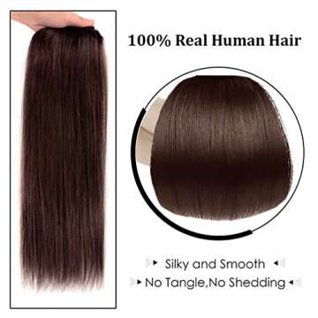 18" Clip in Hair Extensions Remy Human Hair for Women - Silky Straight Human Hair Clip in Extensions 60grams 4pieces Medium Brown #4 Color
