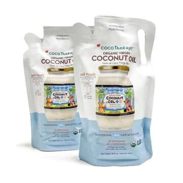 CocoTherapy USDA Organic Virgin Coconut Oil Refill Pouch, 24 Fluid Ounces, Veterinarian Recommended for Dogs, Cats and Birds�