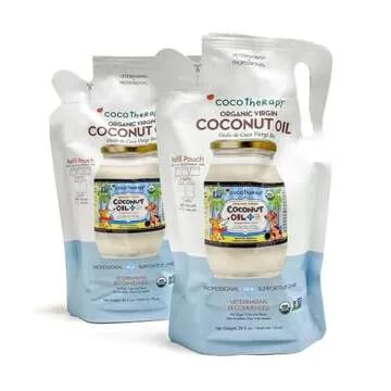 CocoTherapy USDA Organic Virgin Coconut Oil Refill Pouch, 24 Fluid Ounces, Veterinarian Recommended for Dogs, Cats and Birds�