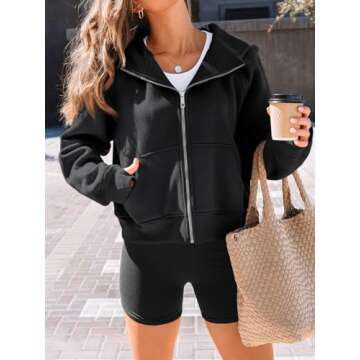 AUTOMET Womens Zip Up Hoodies Fleece Jackets Oversized Sweatshirts Fall Fashion Outfits 2025 Sweater...