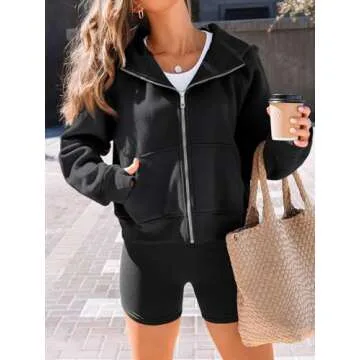 AUTOMET Womens Zip Up Hoodies Fleece Jackets Oversized Sweatshirts Fall Fashion Outfits 2025 Sweater...