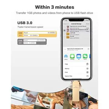 MFi Certified 512GB Flash Drives 3.0 High Speed 3ni1 USB Stick External Storage for iPhone/PC/iPad/Android/More Devices for Photos and Videos Transfer Storage Backup(512-Gold)