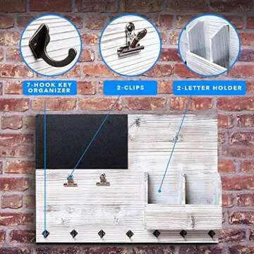 Ultimate Rustic Wall Organizer – 4-in-1 Key Holder and Mail Sorter