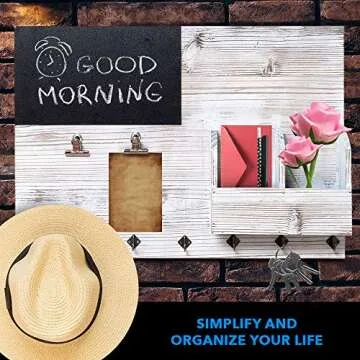 Ultimate Rustic Wall Organizer – 4-in-1 Key Holder and Mail Sorter