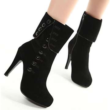 DADAWEN Suede Pointed Toe Ankle Booties for Women