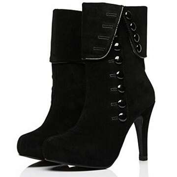 DADAWEN Suede Pointed Toe Ankle Booties for Women