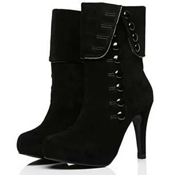 DADAWEN Suede Pointed Toe Ankle Booties for Women