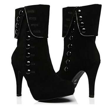 DADAWEN Suede Pointed Toe Ankle Booties for Women