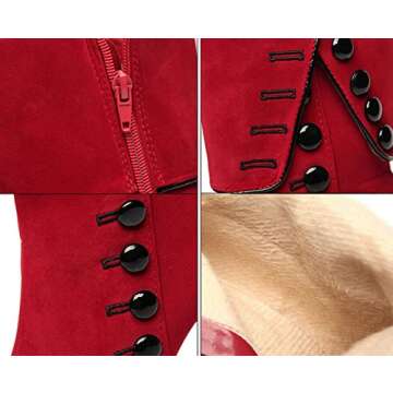 DADAWEN Suede Pointed Toe Ankle Booties for Women