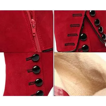 DADAWEN Suede Pointed Toe Ankle Booties for Women