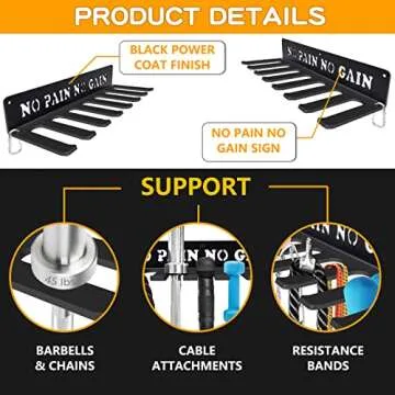 Gym Home Rack 8 Hook Organizer for Fitness Gear Storage