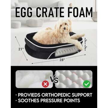 OhGeni Orthopedic Dog Bed for Medium Dogs, Dog Couch Design with Egg Foam Support, Removable, Washab...