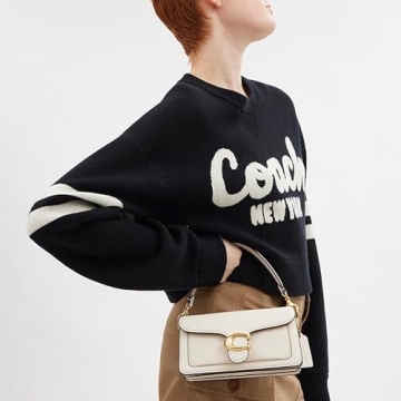 COACH Polished Pebble Leather Tabby 20 Chalk Shoulder Bag