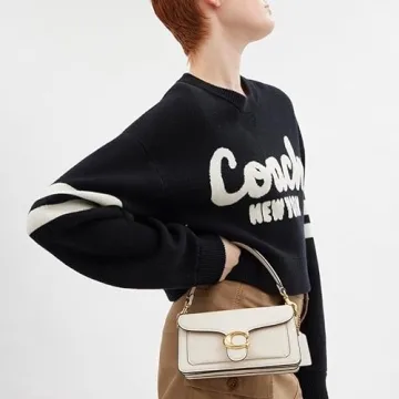 COACH Polished Pebble Leather Tabby 20 Chalk Shoulder Bag