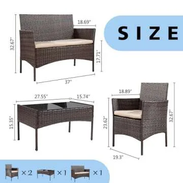 Walsunny 4-Piece Outdoor Furniture Set – Stylish & Durable