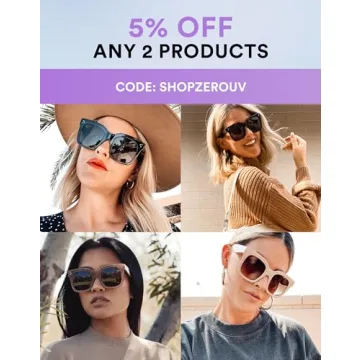 zeroUV Retro Square Sunglasses for Women | 100% UV Protection