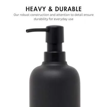 Yew Design Matte Black Soap Dispenser for Bathroom, 15oz Round Rustproof Liquid Hand Dish Soap Dispenser Pump for Kitchen Sink, Countertop, and Bathroom