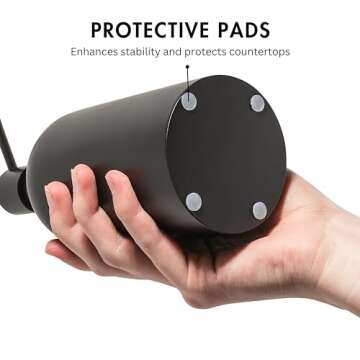 Yew Design Matte Black Soap Dispenser for Bathroom, 15oz Round Rustproof Liquid Hand Dish Soap Dispenser Pump for Kitchen Sink, Countertop, and Bathroom