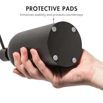 Yew Design Matte Black Soap Dispenser for Bathroom, 15oz Round Rustproof Liquid Hand Dish Soap Dispenser Pump for Kitchen Sink, Countertop, and Bathroom