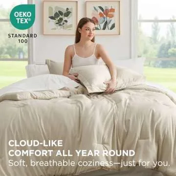Bedsure Queen Comforter Set - Chic 7 Piece Bedding Set