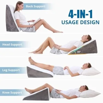SASTTIE 12 Inch Memory Foam Wedge Pillow for Sleep
