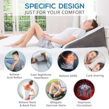 SASTTIE 12 Inch Memory Foam Wedge Pillow for Sleep