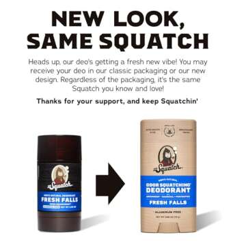 Dr. Squatch Natural Deodorant for Men – Odor-Squatching Men's Deodorant Aluminum Free - Alpine Sag...