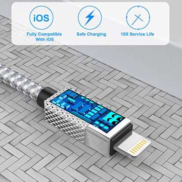 Apple MFi Certified 16Ft Lightning Charger Cable for Fast Charging