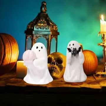 Generic Cute Halloween Decorative,Halloween Ghost Decor,Resin Pumpkin Ghost Centerpieces,Coffee Table Centerpieces Shelf Mantel Display Collections (Halloween-12), yh2408011