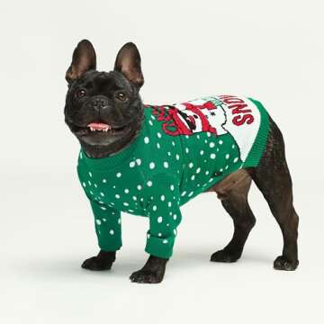 Fitwarm Chillin with My Snowmies Dog Ugly Christmas Sweater, Winter Dog Clothes for Small Dogs Girl Boy, Pet Holiday Sweatshirt, Xmas Snowman Outfit, Green, Red, White, Medium