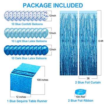 Blue Party Decoration Supplies Set 35 Pack for All Events