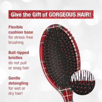 CONAIR Spa Tartan Band & Detangle Brush Set - Perfect Gift